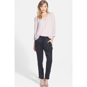 PAIGE Shani Silky Black Track Drawstring Pants